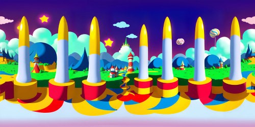 Ultra-high-resolution VR360; candy house masterpiece; delectable icing rooves, candy-cane pillars, gumdrop pathways. In the style of detailed, vibrant upscale Pixar rendering; candy shimmering, enchanting VR360.