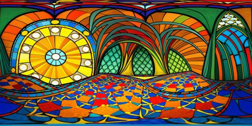 A flawless, high-definition digital artwork, showcasing intricate patterns and vivid colors, reminiscent of a mesmerizing stained glass window in a grand cathedral.