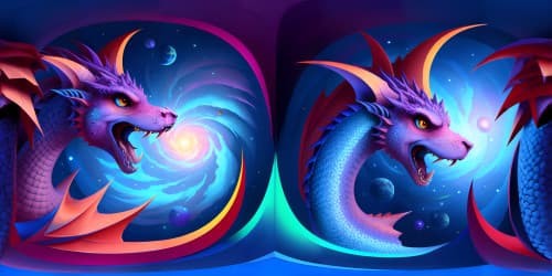 Beautiful galaxy dragons