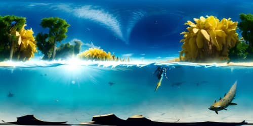 four african american women with dreadlocks swimming in a lake with winged demons.