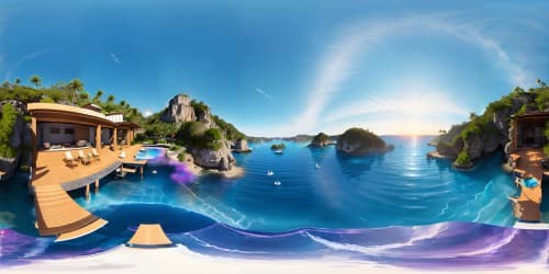 blue lagoon sunset paradise skyview