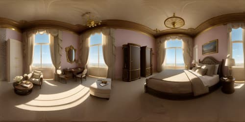 Ultra high-res VR360 masterpiece, delicate interplay of shadow and light, nude figure reclining on a lavish bed, extravagant drapery folds. Style: Classical Renaissance meets modern realism.