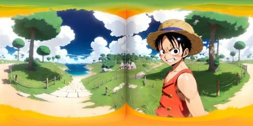  Luffy (One Piece character)(with a Straw hat)