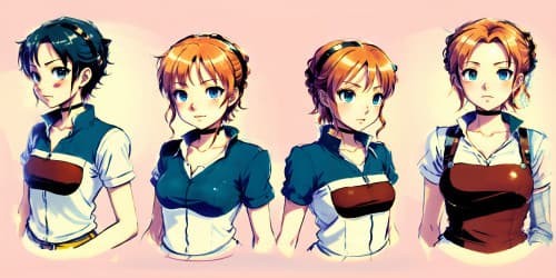 One piece character Nami in short hair and T-shirts.