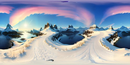 "VR360 Ultra high-definition, resplendent snow-capped Alpine mountains, masterpiece quality, flawless digital painting style. Intricate detailing of sparkling ice crystals, vast, untouched snowy expanses. Serenity of pristine peaks, VR360 panoramic view of echoing majesty."