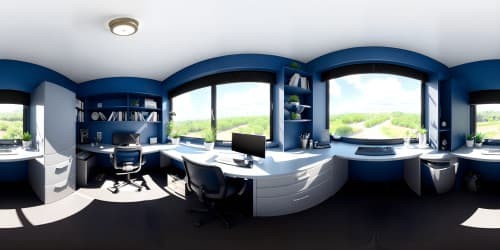 home like with desk and compuer and window with the view