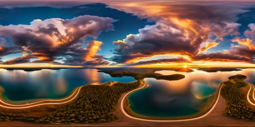 A flawless, ultra-high-resolution masterpiece capturing an enchanting sunset scene, where the warm hues of the sky mirror in a tranquil lake's rippling waters, creating a breathtaking golden glow fit for artistic perfection.