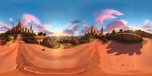 VR360 masterpiece, blazing sun against fiery horizon, abstract Picasso-style rendering. Ice cream cones in stark contrast, cobblestone streets, drips, puddles, swirling white texture. Giant, surreal sloths, ultra-high-resolution details in VR360 panorama; simmering heat, tantalizing chill, melting masterpiece, vibrant, intriguing.