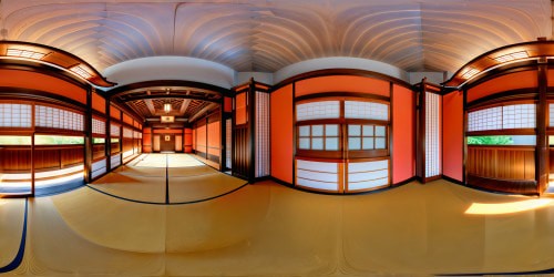 A flawless, ultra-high-resolution depiction of a tranquil, traditional Japanese dojo, adorned with sliding paper doors and ornate wooden panels, bathed in the soft illumination of lanterns, where a sexy female martial artist in authentic attire gracefully practices with precise, flowing motions, exuding a captivating blend of elegance and discipline.