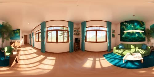 small green pine tree inside a living room