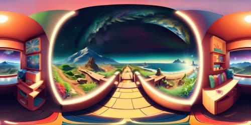 Hyperrealistic art style, intricate detail, ultra-high resolution, VR360 crystal clear environment. Noteworthy masterpiece quality, immersive VR360 rendering, luminescent colors, striking visuals.