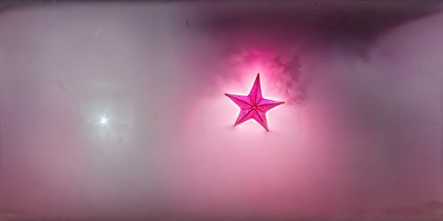 above space inside a bright pink fog with nothing else other than a super bright bright pink star          shining down from above