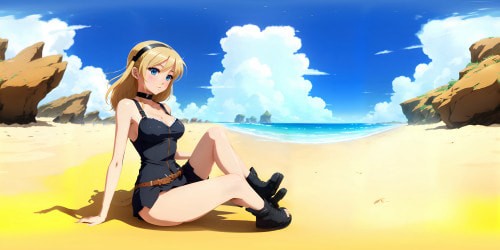  blonde girl on the beach