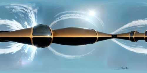 Ultra high-res array of luxury cars, vibrant metallic hues, curvaceous lines akin to masterpiece art. Polished chrome gleaming under radiant sun. VR360 panorama of sleek, opulent automotive elegance. Minimalist aesthetic, emphasis on sculptural forms. VR360 view: smooth asphalt foreground, infinite blue sky backdrop.