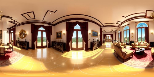 Big mansion with gold as the floor and diamond luxury furniture furniture