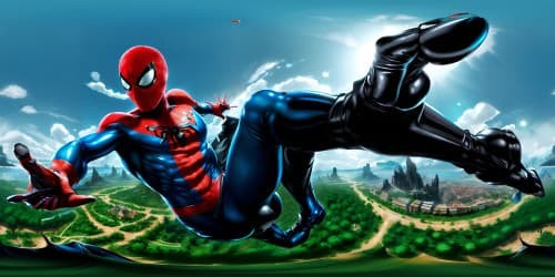 Spiderman wearing black and white suit