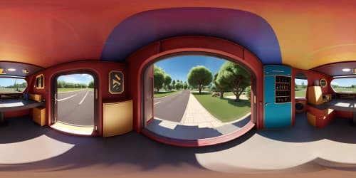 VR360 masterpiece, best quality, ultra high-res textures, light-dappled, shimmering color gradients, pixel-perfect detail, undulating geometric designs, vibrant, immersive VR360 panorama, ultra-realistic style