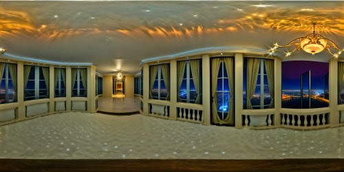 A luxurious skyscraper penthouse balcony at night, commanding a flawless cityscape glittering with lights mirrored in the glistening river underneath, embraced by a celestial canvas teeming with stars, a breathtakingly detailed ultra-high-resolution tableau worthy of an artist's definitive masterpiece.