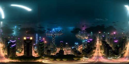 hong kong city at night with neon lights