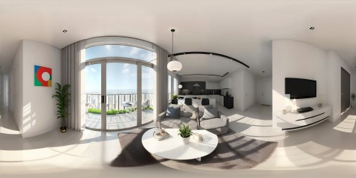 3D luxury modern New York apartment high-rise