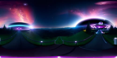 space mountain dusk neon pink evening sky