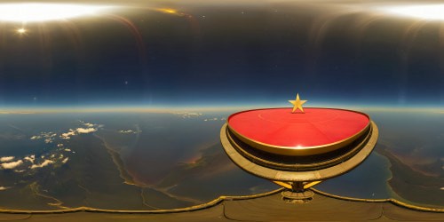 STANDING INSIDE A VERY LARGE RED CIRCLE, ABOVE THE UNIVERSE. A   SUPER BRIGHT GOLD COLOURED STAR SHINES DOWN FROM ABOVE ME.