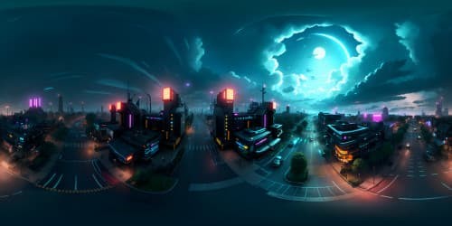 Optimized anime style, dynamic ultra-high resolution, VR360 scenic panorma, intricate masterpiece-level detailing, breathtaking VR360 skyscape.