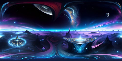 Masterpiece-quality VR360 scene, ultra-high resolution, maiden theme. Exquisite, pearl-toned, celestial maiden, hair of cosmic dust. Flowing, ethereal gown, stars woven within. VR360 space backdrop, colossal nebulae, radiant star clusters. Moonlit shimmer on iridescent wings. Picasso-style brushstrokes, bold colors, layered textures. Abstract cubist shapes, flowing lines,