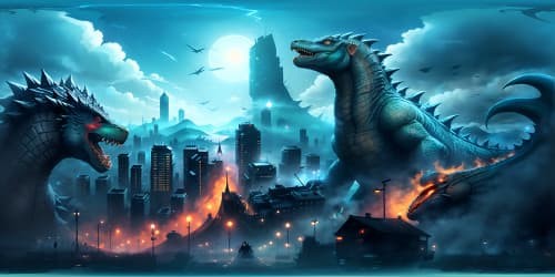 godzilla in city