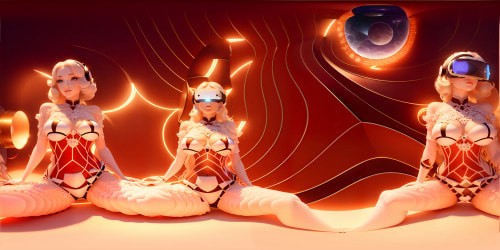 Masterpiece-level VR360, ultra-high res visuals, multiple models, soft lighting. Gentle curves, detailed skin textures, arrayed VR360 figures. Glossy magazine-inspired aesthetics, mesmerizing contours, radiant glow. Profound exploration of form, ideal shapes. VR360 artistry, full-figured elegance, softly lit illumination.