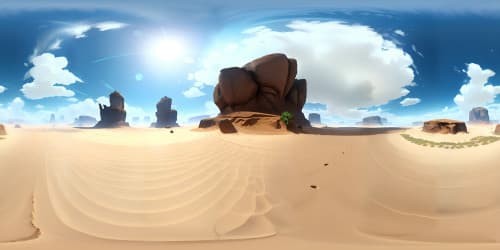 VR360 sublime quality, towering magnificence, granulated sandy weather, imposing silhouette enshrouded in a voluminous white hood - reminiscent of Assassins Creed. Ultra high-definition VR360 scene, void of human visibility