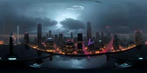 VR360 masterpiece, ultra high-resolution, Seattle's skyscrapers silhouettes, cascading rain, misty urban vista, puddle reflections, sleek steel and glass structures, in Pixar-style animation