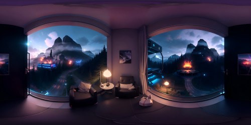 living room looking out at mountains