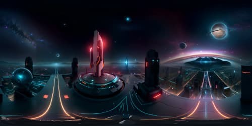Ultra-high resolution VR360, impressionist-inspired starlit cityscape, shimmering galaxy reflections on colossal glass towers. Twilight hues, cosmic nebulae, swirling stardust, dazzling comet tails, distant twinkling stars. VR360 of a galactic city, mirroring the grandeur of space.