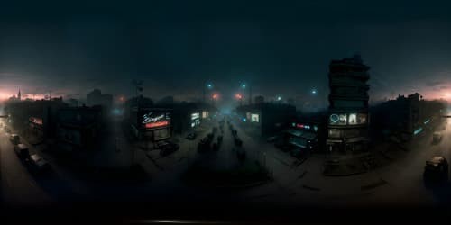 VR360 masterpiece, ultra-high resolution. Zombie horde dominating night-time street, resonating The Walking Dead 3D aesthetics. Eerie, abandon city backdrop, pervasive terror. Pixellated necropolis, haunting dread, ominous skyline.