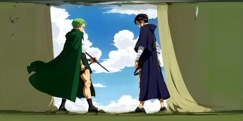 one piece character Zoro(in grean cloak)