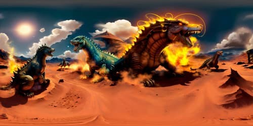 Godzilla on the sandy desert