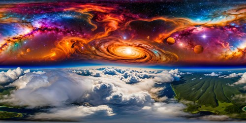 An awe-inspiring cosmic vista, a massive galaxy teeming with myriad planets and stars, harmonizing in a kaleidoscope of vibrant hues and ethereal textures, flawlessly captured in mesmerizing ultra-high resolution, a stellar masterpiece of celestial grandeur.