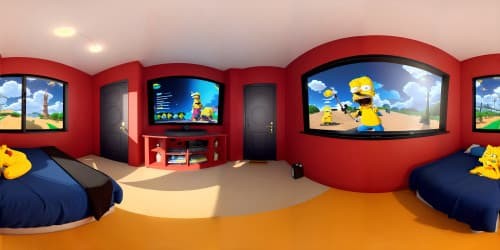 the simpsons style movie theater interior