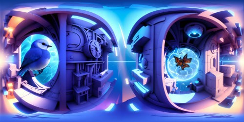 Blue birds in a circle