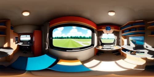 Ultra-high-resolution VR360. Realistic style, girl in bikini on a bed 