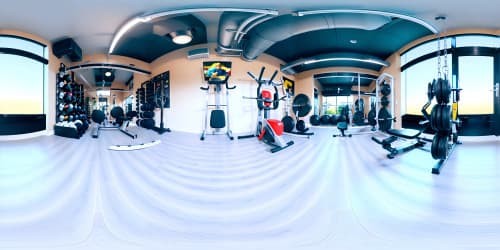 Realistic 3D photo of a muscle man training on gym