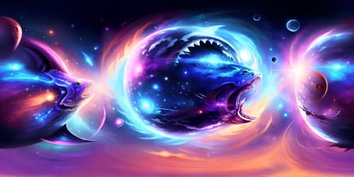 moon space fish galaxy ocean