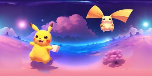 fluffy Pikachu holds a cheese hamburger in its hand