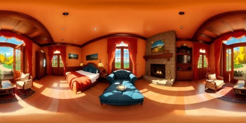 inside a room with fireplace