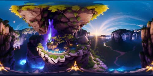 Crystal cave masterpiece, ultra-high-resolution, multi-faceted gems sparkling, cascading waterfall shimmer, VR360 stunning landscape. Glittering stalactites, stalagmites framing, immersive VR360 crystal clarity. Merging into a pixel-style display.