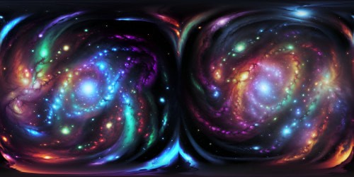 Masterpiece quality, ultra high res VR360 view, universe bursting with galaxies, exploding supernovas, intricate stargate. Luminescent fractals, cosmic tendrils encircling, swirling nebulae. VR360-style digital painting, vibrant colors, immense depth, surreal star clusters.