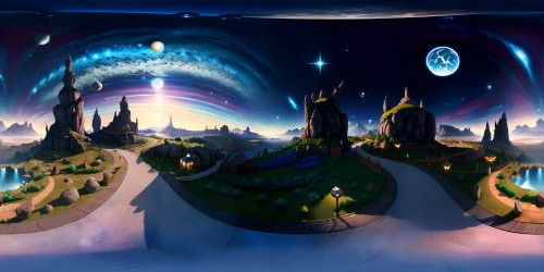 Exquisite VR360 scene, ultra-high resolution, picturesque, artistic masterpiece. Feather-motif, ethereal shapes mimicking birds in flight. Hints of 'The Starry Night', swirling celestial bodies, vibrant colors. Background masterpiece, vibrant star-studded sky, VR360 view of cosmic wonder. Surrealist style, painterly execution.