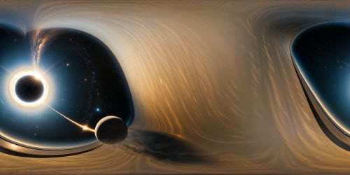 A flawless, ultra high-resolution depiction of Gargantua, the massive black hole from Interstellar, with its swirling, captivating accretion disk, and the mind-bending warping of space-time, a true masterpiece of cosmic wonder and immense detail.