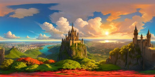 Immersive world of "Sword Art Online" portrayed in stunning 8K resolution; intricate digital landscapes with futuristic cities, breathtaking vistas, ethereal floating castles, vibrant flora and fauna, seamless blend of virtual and reality, a visual spectacle that transcends boundaries.